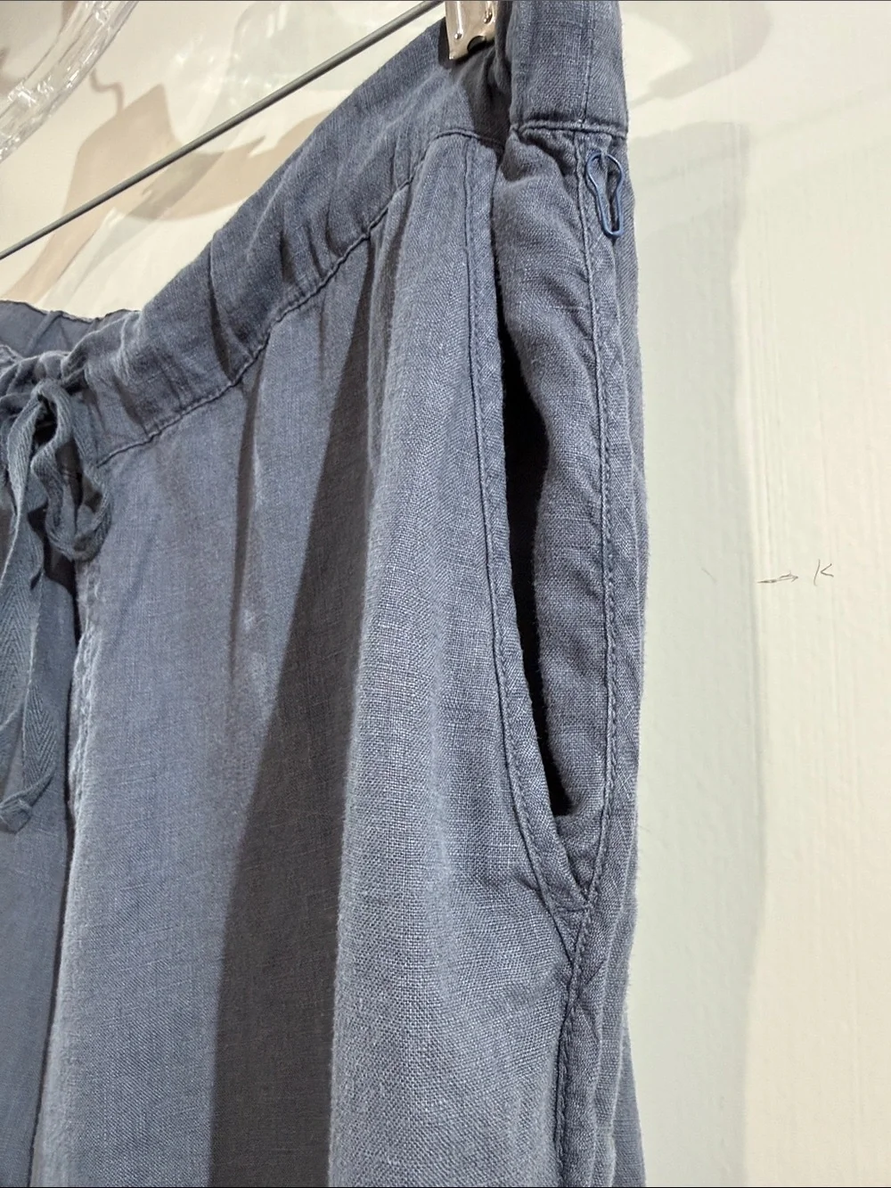 Caslon Charcoal Navy Drawstring Linen Pants